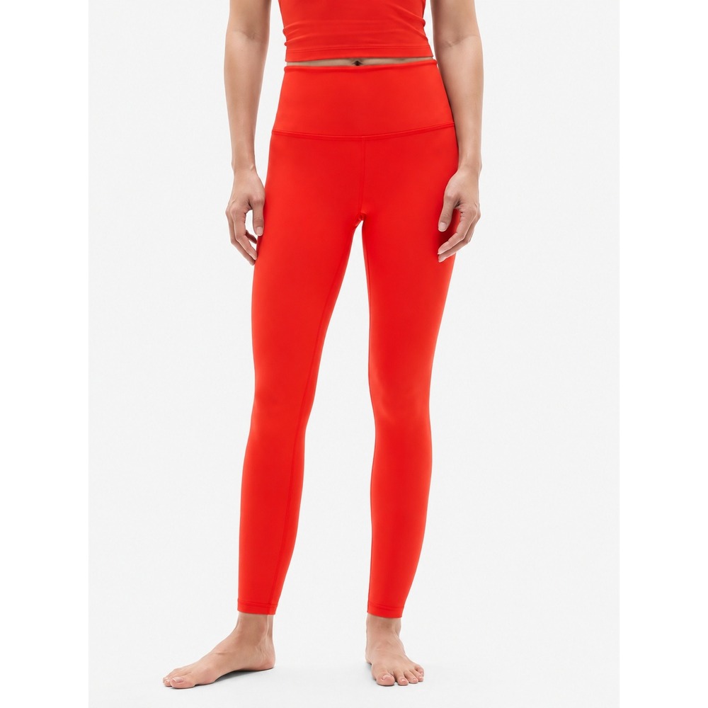 Athleta Elation Ultra High Rise 7/8 Leggings Womens Large Red Pop of Color Yoga